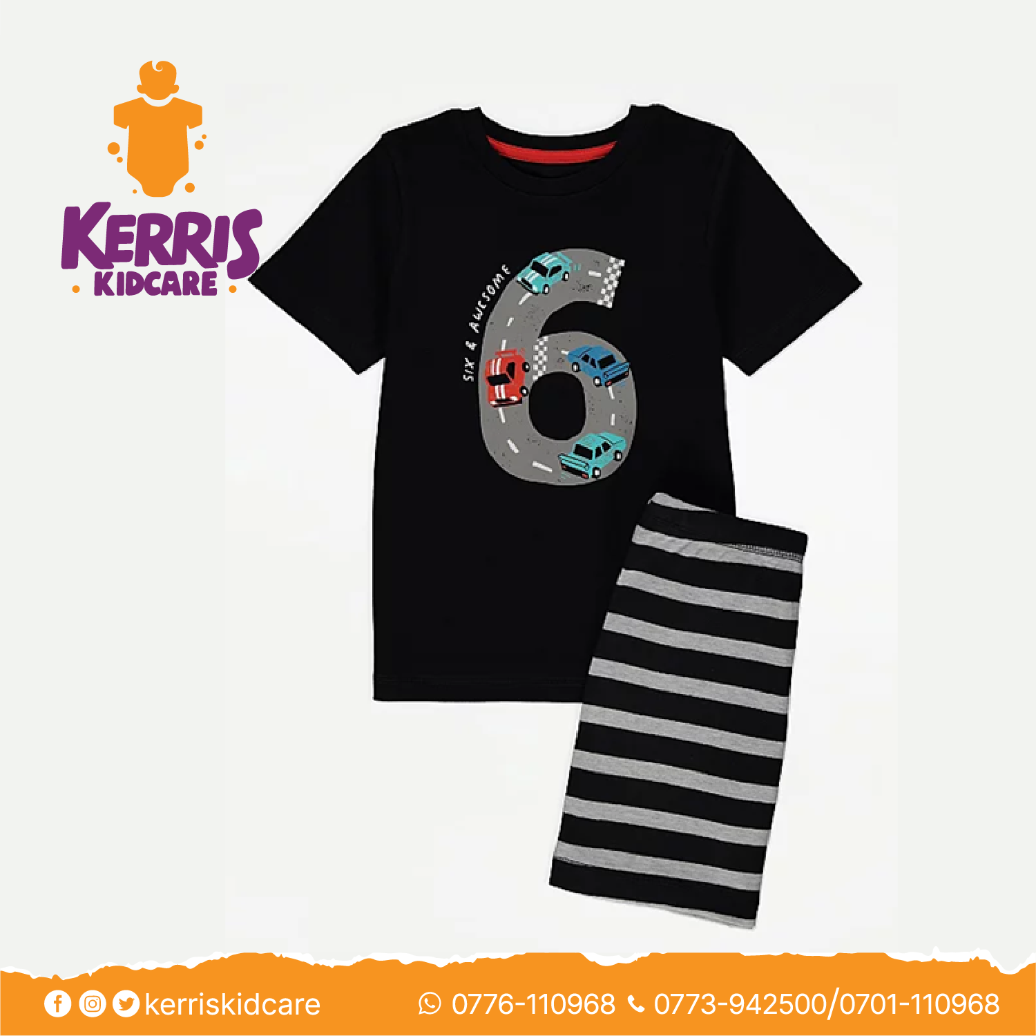 Black Six and Awesome Birthday Short Pyjamas